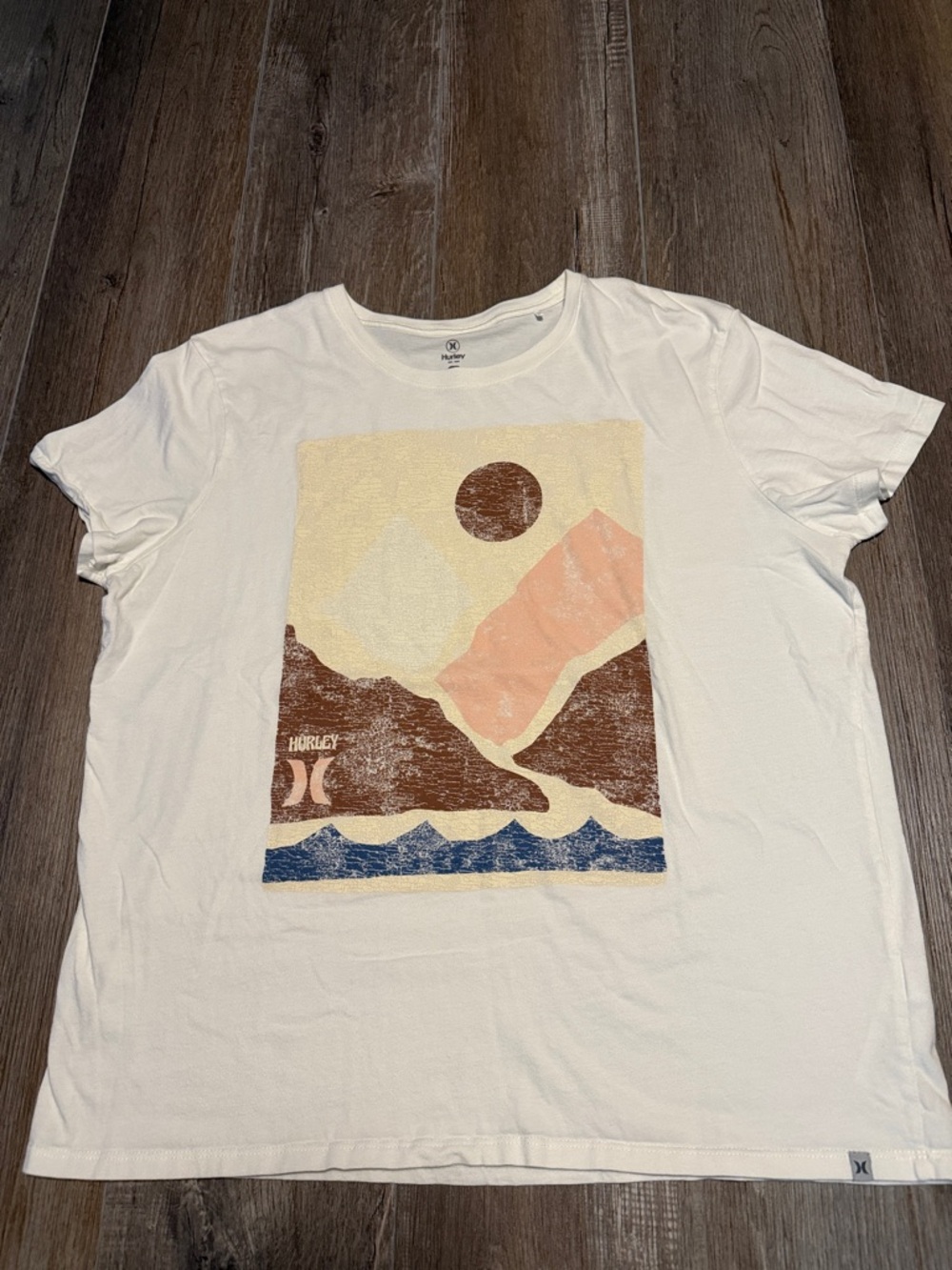 Hurley White Logo Crewneck Tee